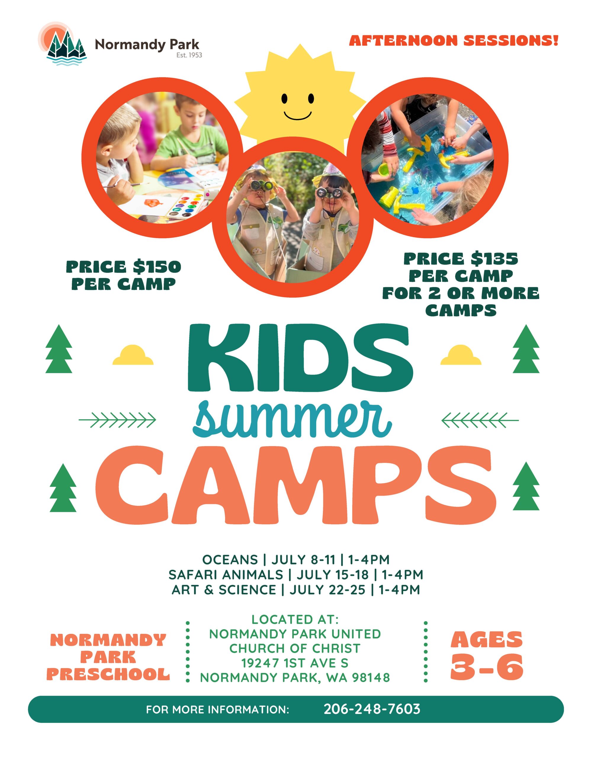 Kids Summer Camps flyer